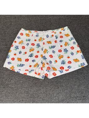 A. Byer California Vintage 90s Mini Shorts White Floral Size 7 Cottage Core Boho